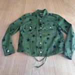 Jou Jou Women’s XS Green Star Print Utility Jacket Military Style Photo 0