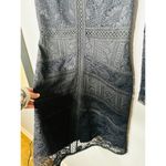 The Kooples Black Lace Lined Lace Design A-Line Midi Dress size 6 Photo 6