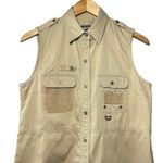 Ralph Lauren VTG Lauren M Khaki Safari Utility Vest 100% Cotton Hong Kong Photo 2