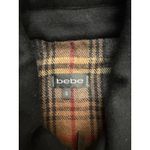 Bebe Wool Toggle Coat Hooded Plaid Lined Black Women's Size S Photo 2
