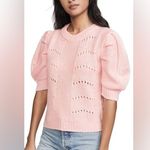 English Factory Short Puff Pleated Sleeve Sweater Chunky Knit Pale Pink Size XS Photo 1