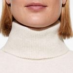 Oysho ribbed asymmetric high neck turtleneck knit sweater Photo 6