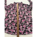 IBKUL 1/4 Zip Top Size L Pink Black Sammy Kitty Cat Mesh Inset UPF50 Golf Tennis Size L Photo 5