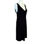 DKNY Petite small black velvet sleeveless v-neck stretchy tank dress Photo 1