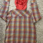 Plaid flannel hoodie with a relaxed fit Size L Orange Size L Photo 7