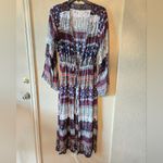 Saachi Printed Tie Waist Kimono size small Blue Photo 2