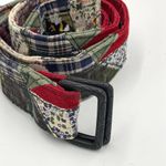 Patchwork Fabric Belt Rustic Bee Embroidery Whimsical Green Photo 3