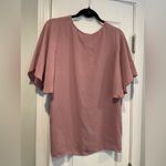 Zenana Outfitters Premium Size S Dusty Pink Batwing Sleeve Pullover Blouse Pearl Buttons Photo 11