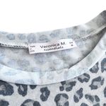 Veronica M  Beige leopard Animal Print Long Sleeve T-Shirt size M Photo 1