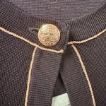 ZARA  Black Contrast Trim Cardigan with Gold Buttons Size M (NWT) Photo 3