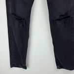 American Eagle Mom Straight Jeans Sz 2 Black Distressed Photo 6
