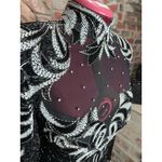 dress 100% silk beaded sheer bust high collar black white Size 10 Photo 8