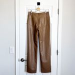 Wilfred ARITZIA  The Melina High Waisted Vegan Leather Pants Taupe Size 8 Tall Photo 8