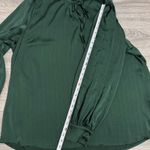 BLOOMCHIC Women Dark Green Textured Tie Neck Long Sleeve Peasant Blouse Sz 18 Photo 9