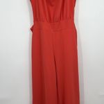 New York & Company Coral Stretch Wide Leg Jumpsuit M Casual Career Vacation Orange Size M Photo 0