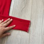 Vintage Y2K Sweater cotton half zip ribbed womens Red (small) bright streetwear Photo 4