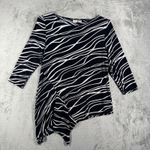 Chico's  Tunic Women 8 Medium Travelers Zebra Animal Print Asymmetric Wrinkle Free Photo 1