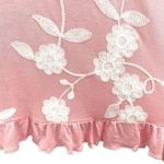 Forgotten Grace  Women’s Pink Embroidered Peasant Ruffle Top Photo 7