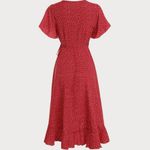 Rihoas Polka Dot Ruffle Wrap Dress Red Size M Photo 4