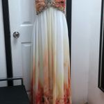 Cachet sweetheart neckline gemstone chiffon dress Orange Size 12 Photo 5