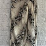 Dress Forum Women's Small Snake Skin Wrap Skirt Silver Midi Flowy Streetwear Photo 4