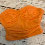 SHEIN Orange Strapless Tube Crop Top Photo 0