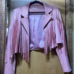 Faux Suede Fringe Jacket Blush/Pink Pink Photo 7