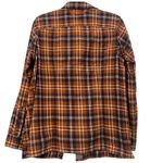 NWT Duluth Orange Blue Plaid Flannel Long Sleeve Button Up Size Small Photo 2