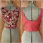 Nanette Lepore Play High Low Back Neck Floral & Dot Crop Top - Size Large Photo 1