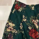 Green Red Floral Midi Cottagecore Skirt Size M Photo 1