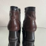 London Fog Vintage 90s Brown Black Leather Sibelen Western Victorian Ankle Boots Photo 3
