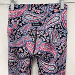 K Deer Nantucket Paisley Print Ankle Length Leggings Size Small Black Photo 4