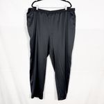 Eileen Fisher  Satin Straight Leg Pant Trousers Pull On Black Photo 2