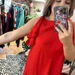 Red Valentino  Bateau Neckline Mini Dress Ruffle Details Size 42 Photo 8