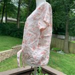 Shabby Chic 100% Linen Floral Rose Shirt Pink White Size M Medium Orange Photo 2