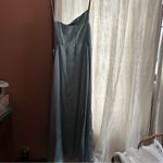 Show Me Your Mumu Shannon One Shoulder Dress Maxi Silver Sage Luxe Satin NWT L Photo 4