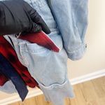 Free People  Days to Come Denim Parka Coat Faux Fur Collar  Size M New Photo 13