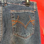 Lei Jeans Womens 9 Junior Blue Low Rise Hipster Flare Orange Stitching Denim Vtg Size undefined Photo 3