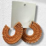 Free People  See If I Care Suede Hoops in Tan Brown Earrings Bohemian Western NWT Photo 3