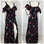 Privacy Please  Floral Cold Shoulder Wrap Dress S Photo 1