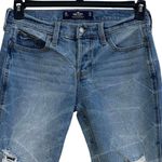 Hollister SZ 3R Low Rise Crop Boyfriend Jeans Distressed Button-Fly Medium Wash Photo 1