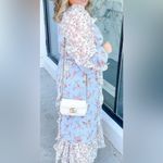 By the River Floral Ruffle Midi Dress Sz L Blue Size L Photo 10