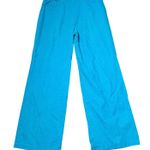 Pendleton Linen Blend Wide Leg Pants Womens 10 Teal Blue Casual Boho Flowy Photo 10