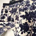 Tory Burch Dayton Floral Velvet Pants Size 8 Ivory Purple Flocked Photo 7