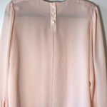 Vintage 80s Cottagecore Pink Blouse Feminine Size 10P Secretary 1980s Style Top Photo 6