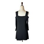 Clara Sun Woo Black Cold Shoulder Long Sleeve Asymmetric Hem Tunic Top XS Photo 3