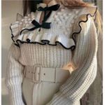 ZARA Bow Tie Knit Ruffle Sweater Size Medium 5802/008/064 Photo 1