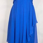 David's Bridal DAVID’S BRIDAL Cobalt Blue Short Crinkle Chiffon Strapless Mini Dress 2 Photo 3