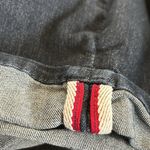 NYDJ Stretch Bermuda Shorts Jorts Sz 6 Dark Denim Red/White Selvedge Slimming Photo 2