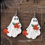 🌸 4 for $20 Halloween Ghost Earrings, Halloween, Boho, Ghost, Vintage Fall White Photo 3
